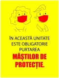 Stickere Preventie Coronavirus - Masca Obligatorie - 30x40 cm