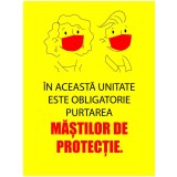 Stickere Preventie Coronavirus - Masca Obligatorie - 30x40 cm