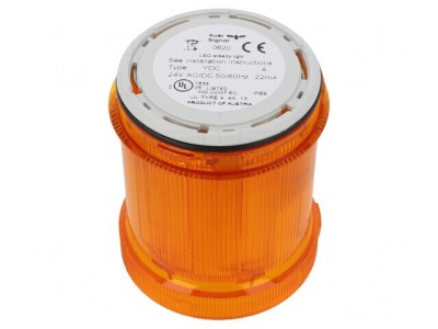 Semnalizator LED Portocaliu 24V IP66 foto
