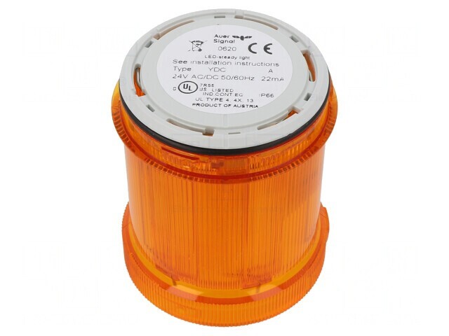 Semnalizator LED Portocaliu 24V IP66