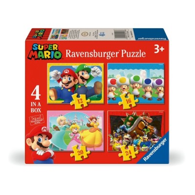 Ravensburger - Puzzle Super Mario 4 buc in cutie 12 16 20 24 piese foto