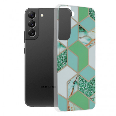 Husa pentru Samsung Galaxy S22 Plus 5G - Techsuit Marble Series - Green Hex foto