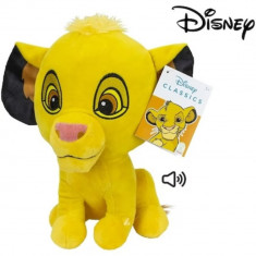 Jucarie de plus cu sunet, Simba, Disney, The Lion King, galben, 23x28 cm