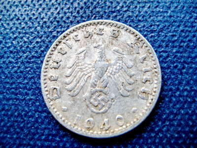 B967A-I-Moneda 50 Reichphenig 1940 aluminiu stare buna. Marimi 2.3 cm. foto