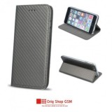 Husa Flip Carte CARBON Apple iPhone 7 Plus (5,5inch ) Gri