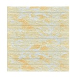Set 10 placi tapet 3d, flippy, 70 x 77 cm, grosime 3 mm, din polietilena, model caramida, suprafata acoperita 5.3 mp, marmura galbena