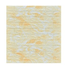 Set 10 placi tapet 3d, flippy, 70 x 77 cm, grosime 3 mm, din polietilena, model caramida, suprafata acoperita 5.3 mp, marmura galbena