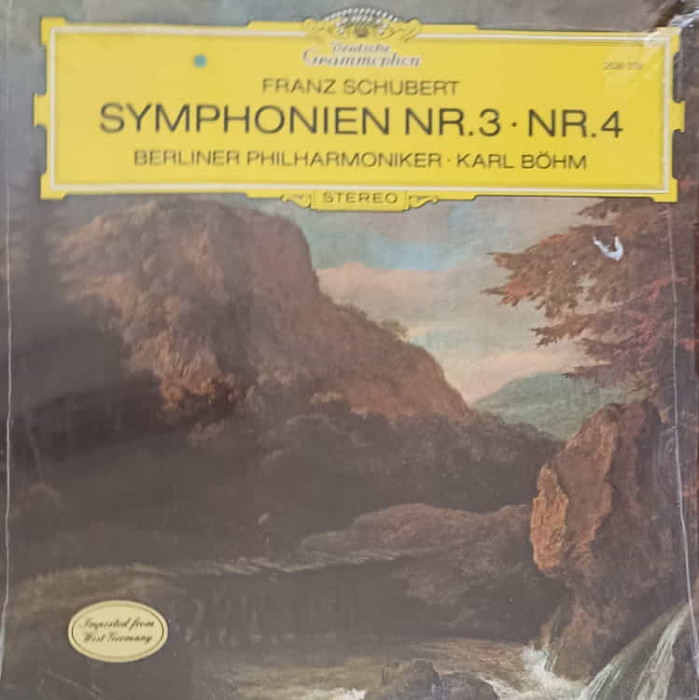 Disc vinil, LP. Symphonien Nr.3, Nr.4-Franz Schubert, Berliner Philharmoniker, Karl B&ouml;hm