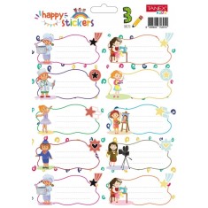 Set etichete școlare fete Tanex tls-727, meserii. 30 buc/set