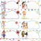 Set etichete școlare fete Tanex tls-727, meserii. 30 buc/set