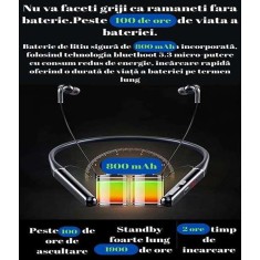 Reduceri.Casti autonomie 100 ore, bluethoot 5.3, functie EQ, cititor de carduri Indisponibil.