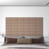 Panouri de perete 12 buc. cappuccino 30x15 cm piele eco 0,54 m&sup2;