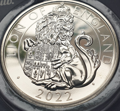 5 pounds 2022 Marea Britanie, Lion of England , Brilliant unc, Coincard foto