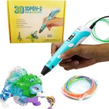 Creion 3D Pen 2 Inteligent pentru Desen Tridimensional, Albastru