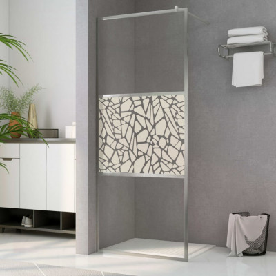 vidaXL Paravan de duș walk-in, 100 x 195 cm, sticlă ESG, model piatră foto