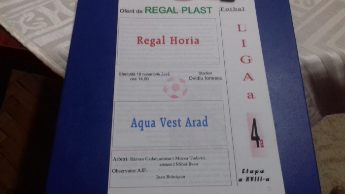 program Regal Horia - Aqua Vest Arad