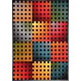 Covor Camera Copii Model Lego 11001-180, Marime 80 x 150 cm, Multicolor, Inaltime Fir 9 mm, Antialergic, Polipropilena, Gradinita, Cresa, Loc de Joaca