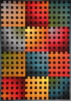 Covor Camera Copii Model Lego 11001-180, Marime 80 x 150 cm, Multicolor, Inaltime Fir 9 mm, Antialergic, Polipropilena, Gradinita, Cresa, Loc de Joaca foto