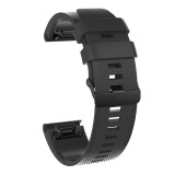 Curea silicon compatibila Garmin Fenix 6, 22mm, Negru, Very Dream