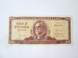 Cuba 10 Pesos 1988 UNC-Maximo Gomez verso discurs Fidel Castro,cel mai mic pret