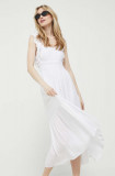 Abercrombie &amp; Fitch rochie culoarea alb, midi, evazati