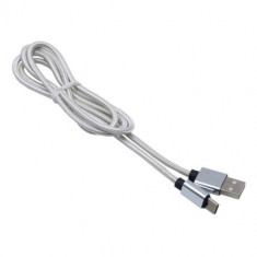 Cablu Date Si Incarcare USB Type C Samsung Huawei Allview Textil Gri foto