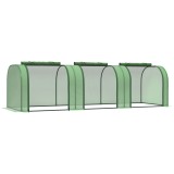 Outsunny Seră de Grădină Tip Tunel din Oțel și Plastic PP, cu Uși Rulabile, 295x100x80 cm, Verde | Aosom Romania