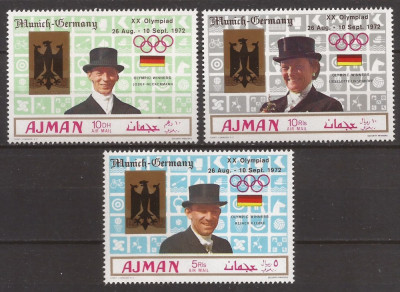 AJMAN 1969 SPORT J.O. DE VARA ( serie dt. cu supratipar ) MNH foto