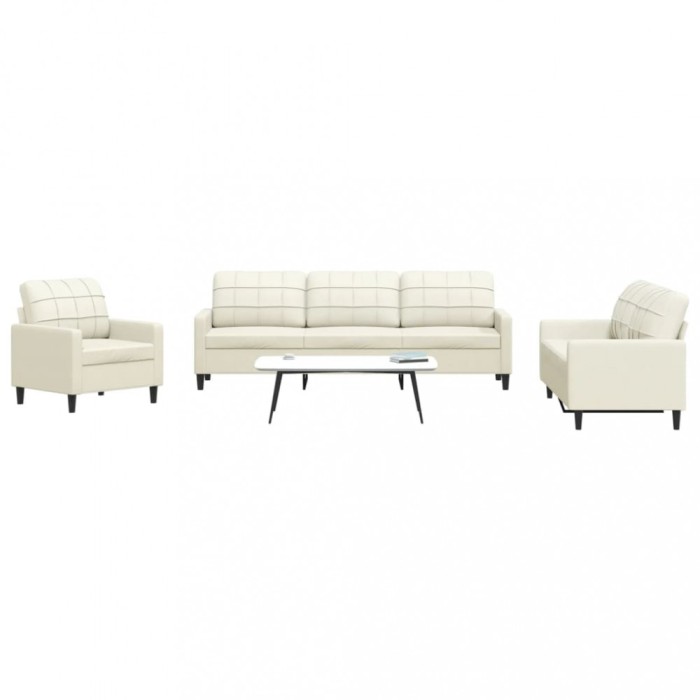 vidaXL Set de canapele cu perne, 4 piese, crem, catifea 3278449