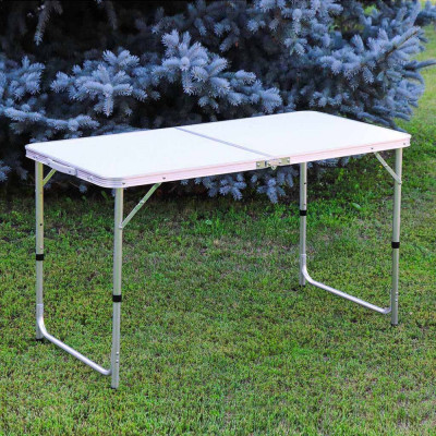 Masa Pliabila din aluminiu cu blat MDF pentru picnic, dimensiune 120 x 60 cm foto