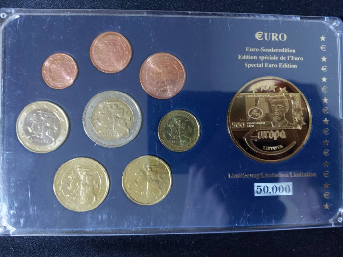 Euro set - Lituania 2015 de la 1 cent la 2 euro + medal