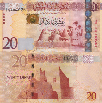 Libia Libya 20 Dinars 2013 UNC foto