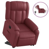 Cumpara ieftin Fotoliu rabatabil electric cu ridicare, rosu vin