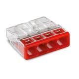 Conector Wago 24A 2273-204, compact, pentru 4 conductori unifilari, maxim 2.5 mmp, set 100 bucati