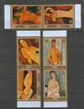 Manama 1971 - Picturi, nuduri, arta, Modigliani, serie dantelata neuzata