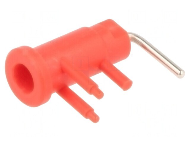 Soclu banană roșie 2mm 10A 600V pe panou