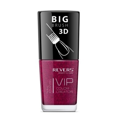 Lac de unghii Vip, 3D, Revers, rosu, 12 ml, Nr 046 - sidefat foto
