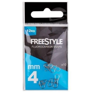 Agrafa Spro Freestyle Fluorocarbon Snaps 4mm, 12kg, 10buc/plic foto