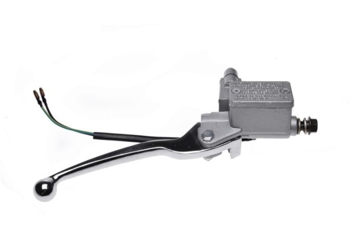 Pompa frana hidraulica cu maneta, pentru fata, filet cablu M10, culoare argintiu... Cod Produs: MX_NEW ZV4001