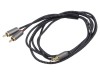 Cablu Goobay Jack 3.5mm la 2x RCA, 2m, Aurit, Textil, Aluminiu