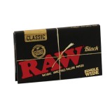 Foite tigari RAW Black Single Wide Dublu - 100 buc/pachet - Ultra-subtiri, naturale, nealbite