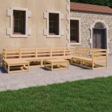 Set mobilier de grădină, 9 piese, lemn masiv de pin