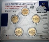 GERMANIA 2007 - 5 x 2 euro comemorativ -Castelul Scwerin -A,D,F,G,J -blister/BU, Europa