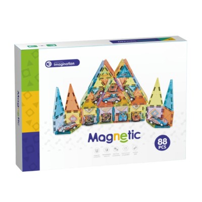 Joc magnetic - Parcarea masinutelor 88 piese (5.5 cm) PlayLearn Toys foto