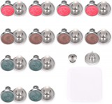 Set de 12 nasturi Ftiemlovde, aliaj de zinc, multicolor, 17 mm
