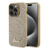 Husa pentru iPhone 15 Pro - Disco Metal Script (GUHCP15LPMSDGSD) - Gold, Guess