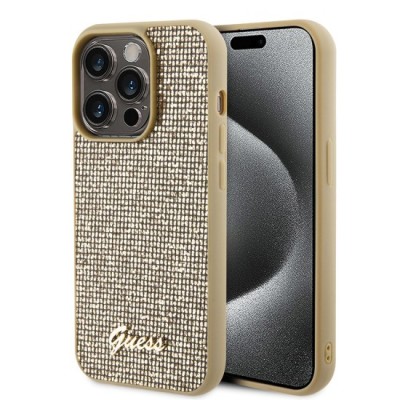 Husa pentru iPhone 15 Pro Max - Disco Metal Script (GUHCP15XPMSDGSD) - Gold foto