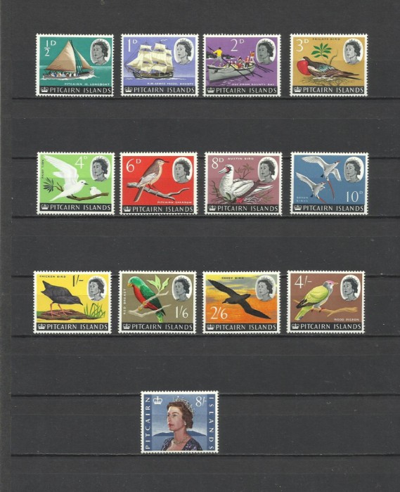 PITCAIRN 1964 DEFINITIVE PASARI CORABII