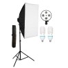 Softbox cu soclu de 4 becuri, trepied reglabil 200 cm, 2 becuri de 150W, geanta de transport inclusa, Dactylion