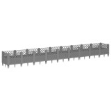 Cumpara ieftin Jardiniera gradina cu tarusi gri deschis 363,5x43,5x43,5 cm, PP